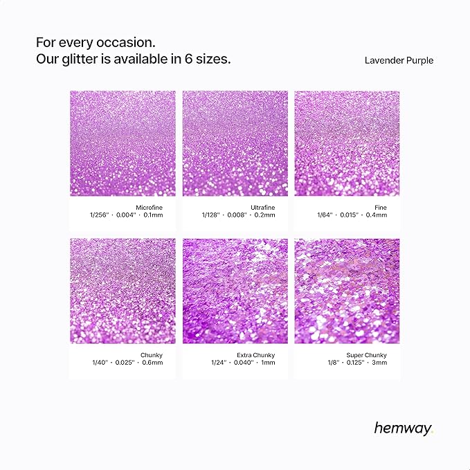 Hemway Glitter for Resin 100g Lavender Purple Metallic Crystals for Epoxy Craft Super Chunky Flakes Tumblers Wax Melt