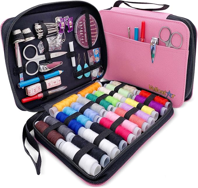 Easy-to-Use Pink Sewing Kit by VELLOSTAR