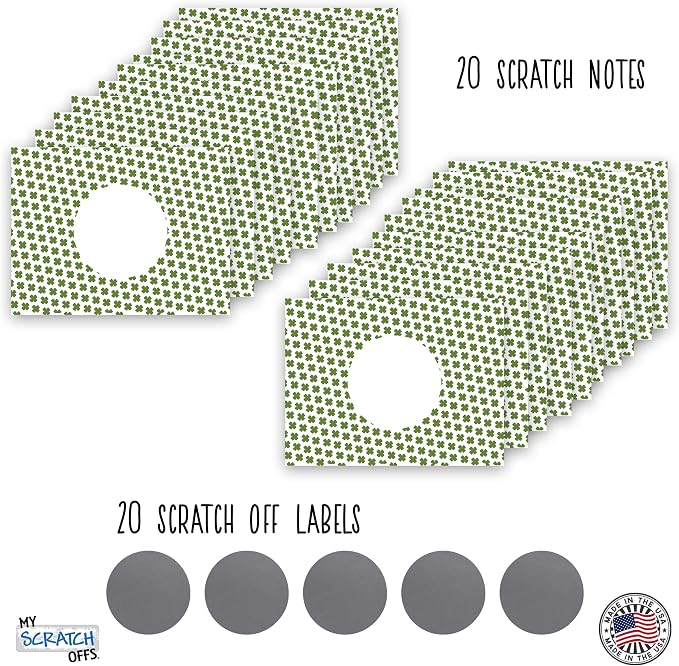 My Scratch Offs 20 Pack Clover St. Patrick's Day Make Your Own DIY Scratch Off - Image 3