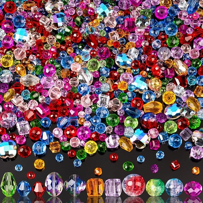 636pcs Glass Beads for Jewelry Making Assorted by OuMuaMua