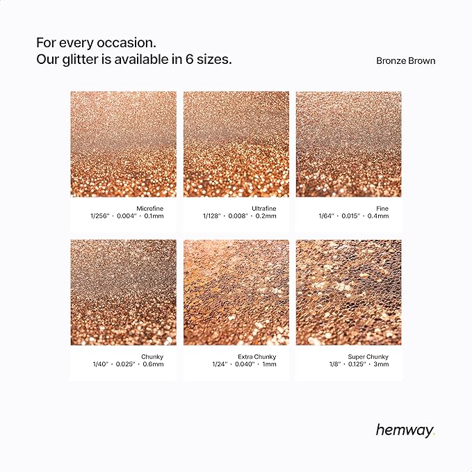 Hemway Glitter for Resin 100g Bronze Brown Metallic Crystals for Epoxy Craft Super Chunky Flakes Tumblers Wax Melt
