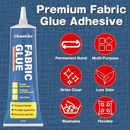 Fabric Glue Permanent, 100ml Extra Strong Fabric Adhesive, Washable Clear - Image 2