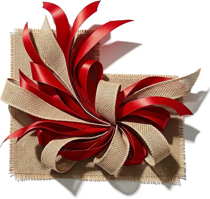 3 Pack Burlap Garland and Wreath Ribbon Wide 5" x 15 Yards Natural Jute 5 Inch 15-feet 3 Rolls, (Natural, 5Inch X 15yards) not Wired