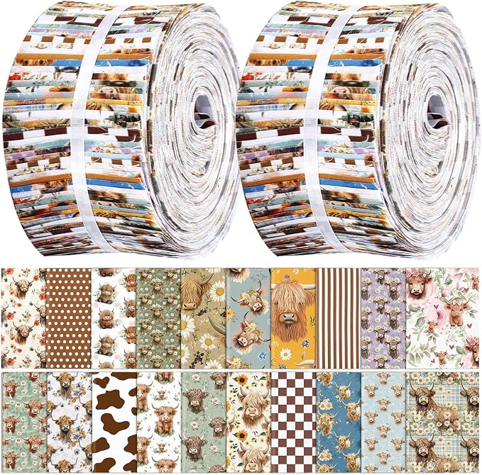 Hosuly 40 Pcs Highland Cow Jelly Fabric by Hosuly