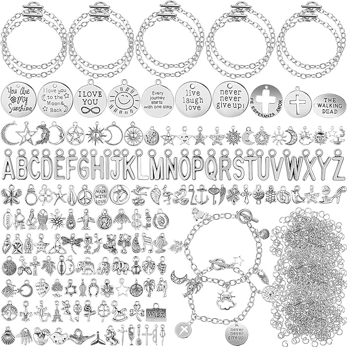 Highergo 469 Pcs Bracelet Making Kit, Jump Rings | 10 Chain Bracelets, 159 Moon by Highergo