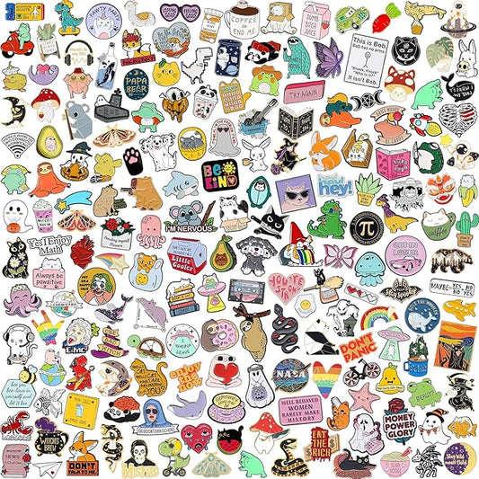 20/40/50 PCS Cute Enamel Backpack Pins, Funny Enamel Pins Bulk Set Cool Button Pins Aesthetic Brooch Lapel Pins Anime for Backpacks, Jackets, Hats, Kids, Girls