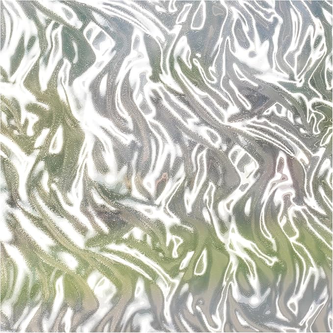 rabbitgoo Frosted Glass Window Privacy Film, Wave Pattern, 23.6" x 78.7" | by rabbitgoo