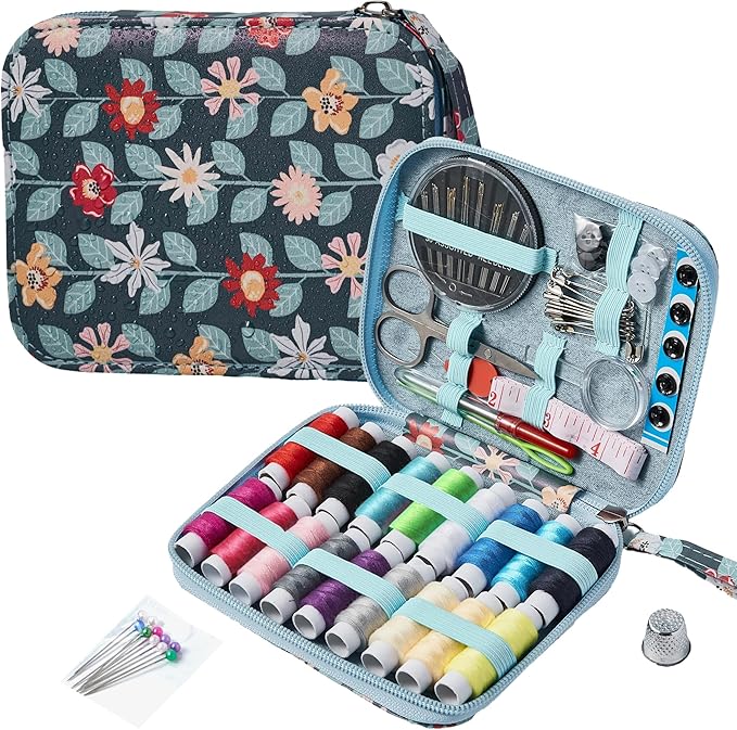 Printing Vines Sewing Project Kits, Travel Portable Sewing Set by Bobode