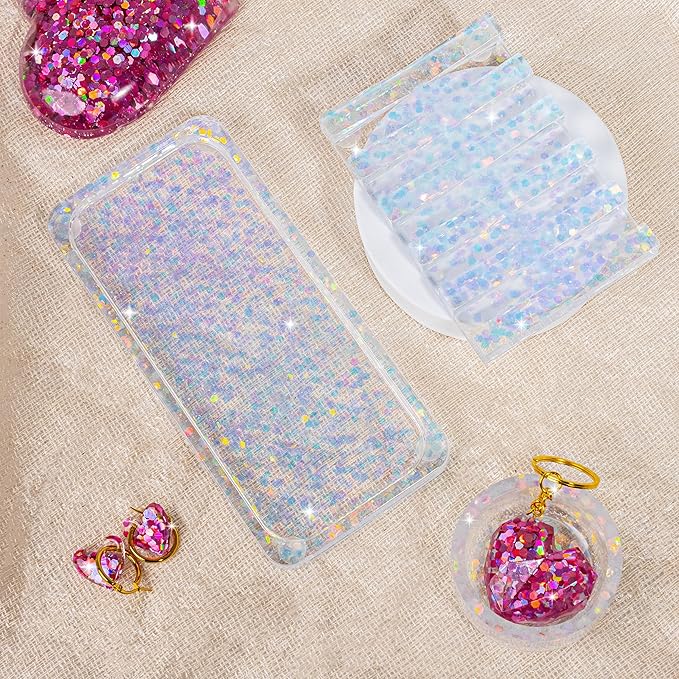 Hemway Polyurethane & Epoxy Resin Glitter 100g / 3.5oz Metallic Crystal Flake Additive for Flooring Jewelry Tumblers Glass Pigment - Super Chunky (1/8" 0.125" 3mm) - Mother of Pearl Iridescent