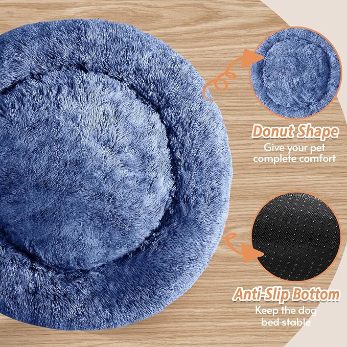 JOLLYVOGUE Calming Dog Bed Large Size Dog, Anti-Anxiety Donut Large Pet Bed - Image 3