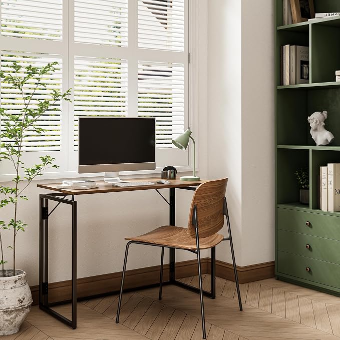alawooder 31.5" Folding Desk: No Assembly, Wood Top - Image 5