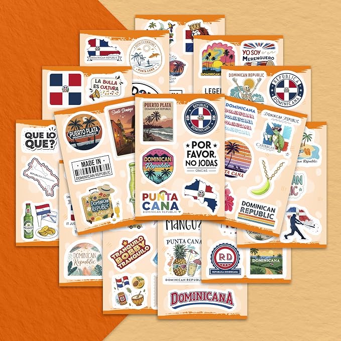 100Pcs Dominican Republic Stickers - Image 5