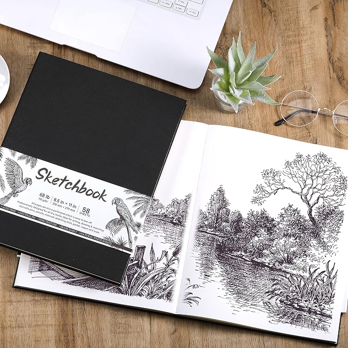 Sketchbook - Hardcover Sketch Pad, 8.5" x 11", Durable Sketch Book - Image 7