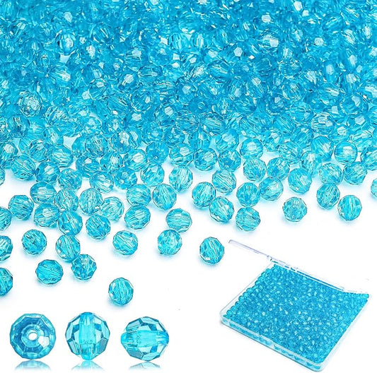 BONNY BOXX 1000pcs 6mm Acrylic Faceted Round Crystal Beads Transparent by BONNY+BOXX
