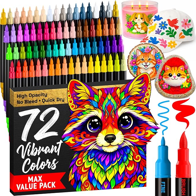 ARTISTRO 72 Acrylic Paint Markers by ARTISTRO