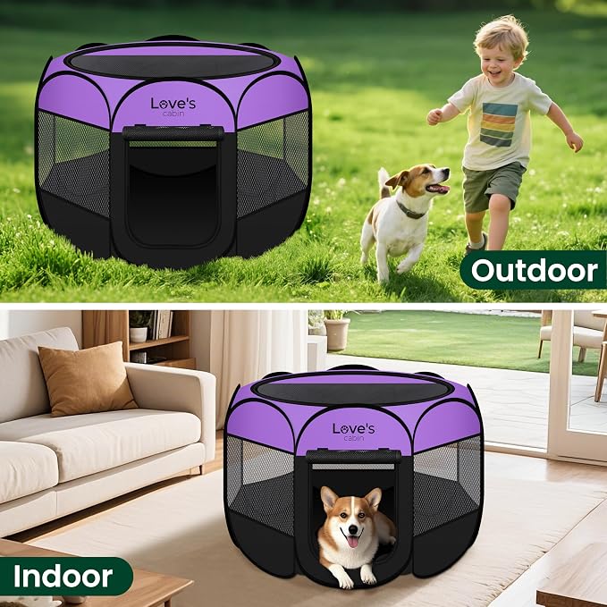 Love's cabin Pet Puppy Dog Playpen, Small Dog Tent Crates Cage Indoor/Outdoor - Image 7