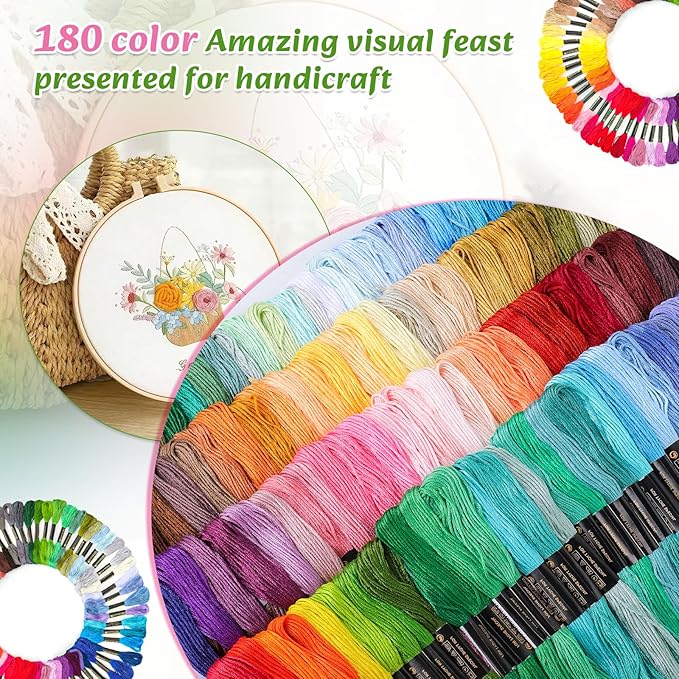LOVIMAG Embroidery Thread Floss, 180p Colors, Sewing Kit | Friendship Bracelet - Image 5