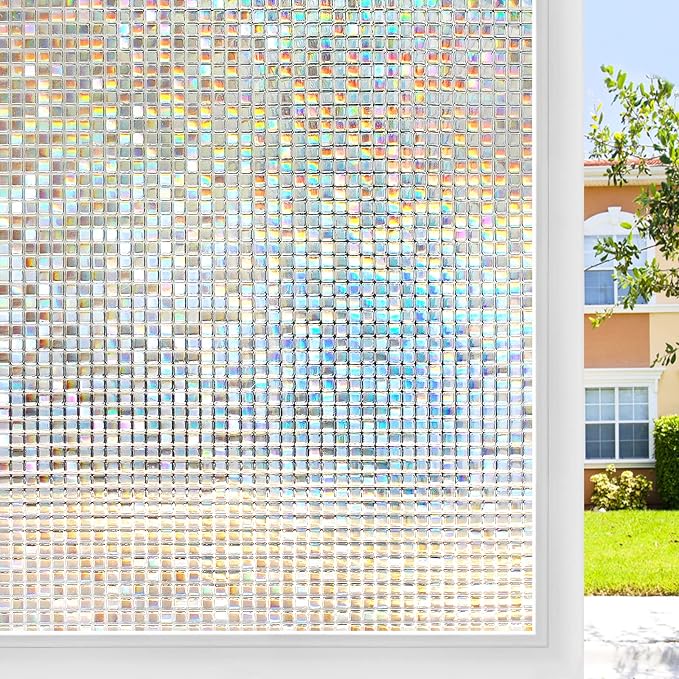 rabbitgoo Window Privacy Film, Mosaic Stained Glass Film, 35.4" x 78.5" | by rabbitgoo