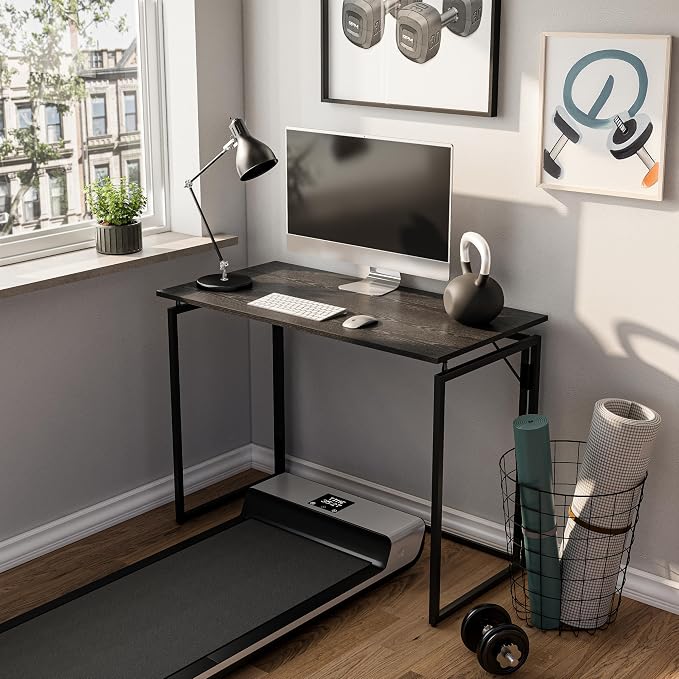 alawooder 39.4" Folding Desk: No Assembly, Wood Top - Image 4