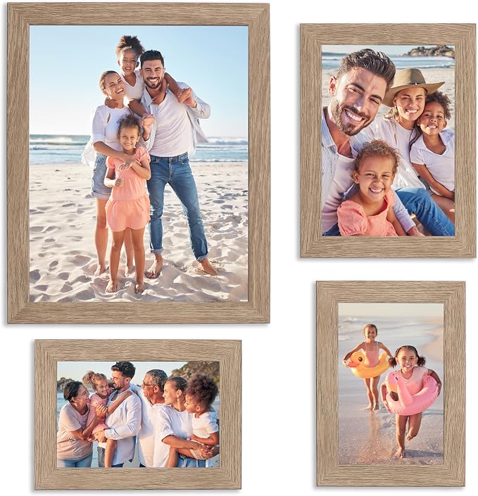 Sheffield Home 4 Piece Gallery Wall Frame Set, 8x10 Inch, 5x7 Inch, and 4x6 Inch by SheffieldHome