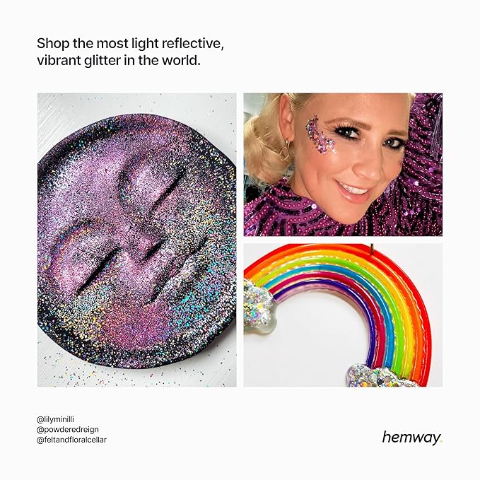 Hemway Polyurethane & Epoxy Resin Glitter 100g / 3.5oz Metallic Crystal Flake Additive for Flooring Jewelry Tumblers Glass Pigment - Microfine (1/256" 0.004" 0.1mm) - Lavender Purple