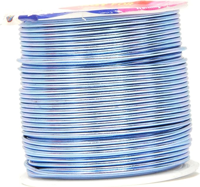 Mandala Crafts 16 Gauge Anodized Aluminum Craft Wire for Jewelry Making – 390 FT Colored Flexible Silver Copper Purple Pink Brown Ice Blue Wire - Bendable for Bonsai Armature Crafting Sculpting