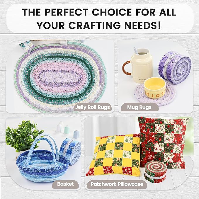 Craftido-20 Options-100% Cotton Jelly Roll Fabric Precut Strips - Image 7