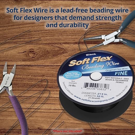 Soft Flex 21 Strand Beading Wire - Fine 0.14 Diameter - 30 Feet Design Wire