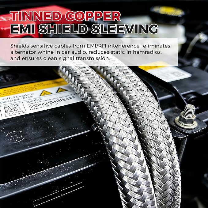 Tinned Copper Braid Metal Cable Shielding Sleeve Ground Straps Interference - Image 6