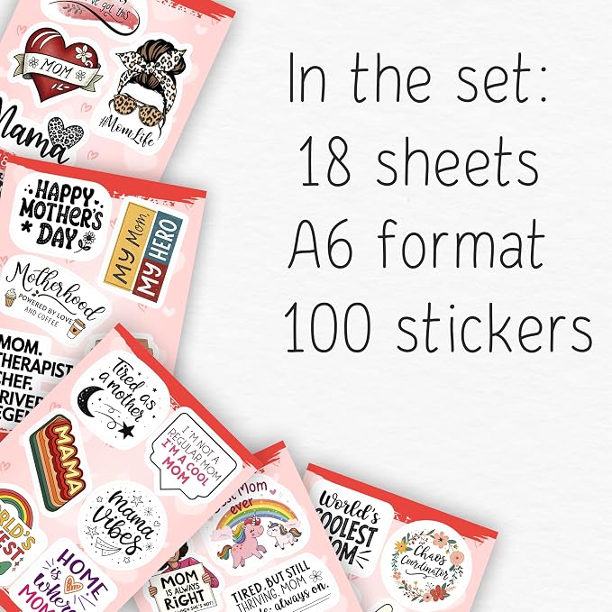 100Pcs Funny Mom Stickers for Water Bottle, Phone - Image 2