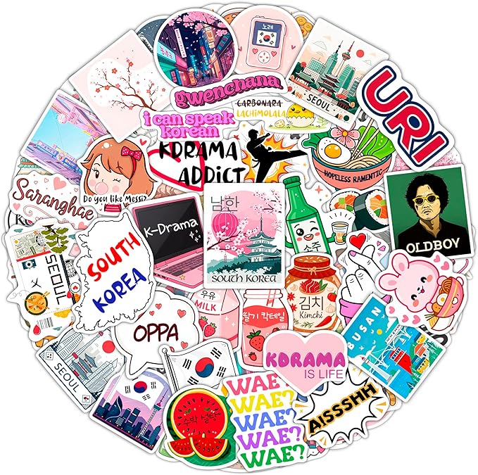 100Pcs South Korea Stickers for Luggage, Water Bottle by BulbaCraft