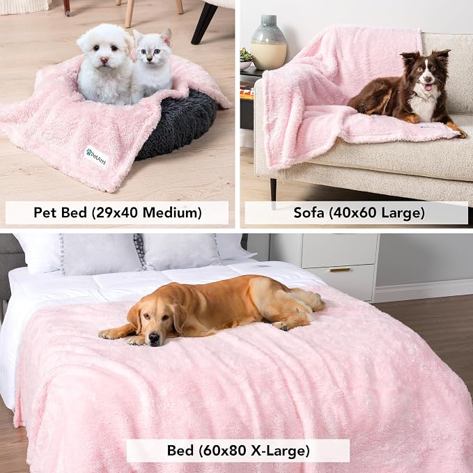 PetAmi Pink Fluffy Soft Dog & Cat Blanket, Sherpa Fleece, Calming Pet Blanket - Image 5