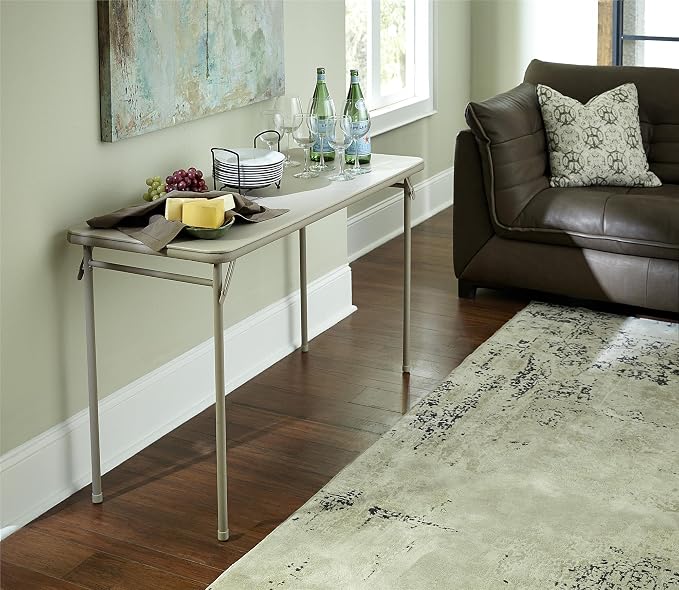 CoscoProducts Cosco Folding Serving Table, Antique Linen - Image 2