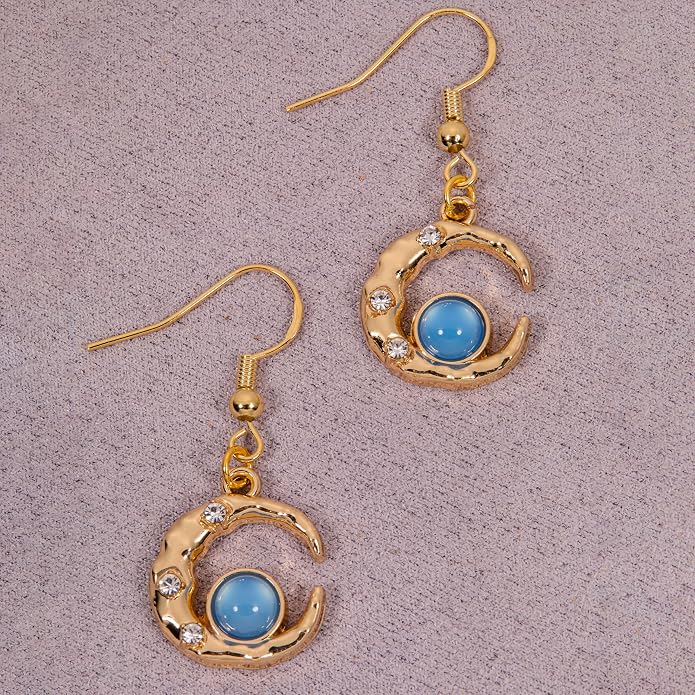 Gold-Tone Moon Charms with Rhinestones - Image 4