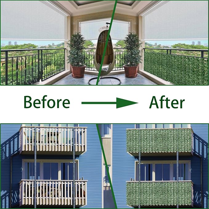 Artificial Ivy Privacy Fence Wall Screen: 40X100 in UV-Anti Faux Greenery - Image 4
